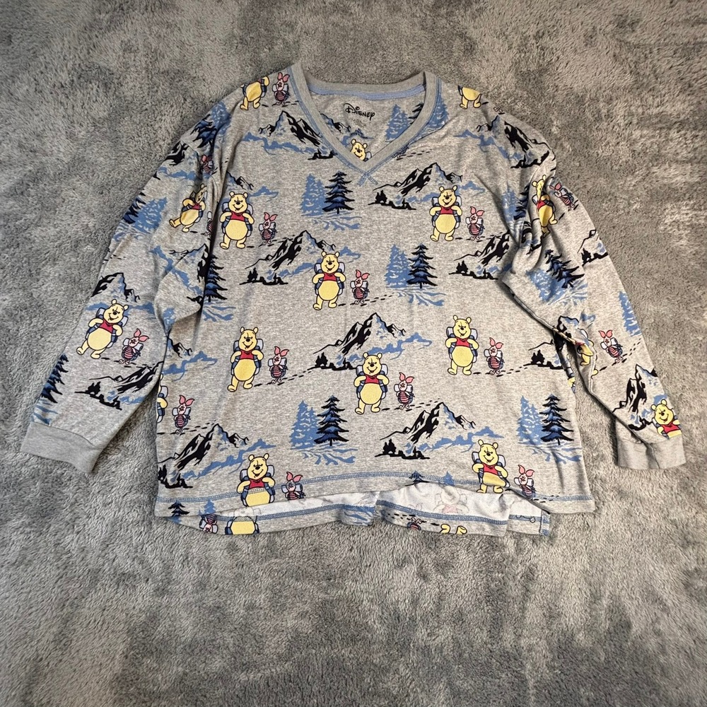 Disney Winnie the Pooh Piglet Hiking Pajama Top Gray XL 16-18 ZRL927497WP